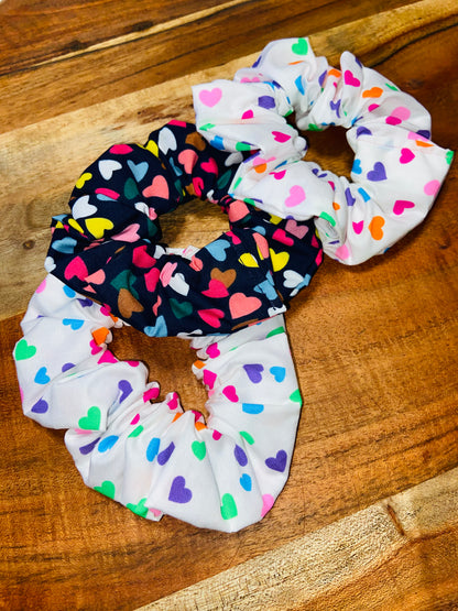 Small Scrunchie Dots, Stars & Love Hearts Prints (Small elastic)