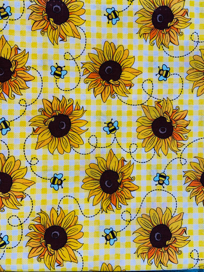 Small Scrunchie Flower Power Prints (Large Elastic )